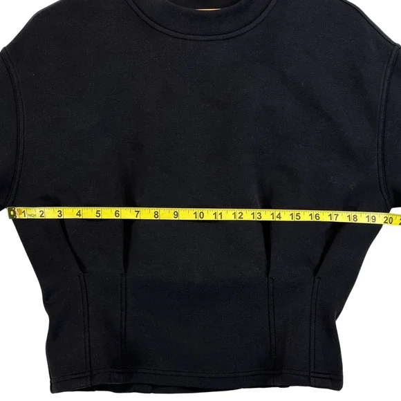 Lululemon Gathered Waist Crew Pullover Black Modal Sweatshirt W3EPBS Size 6 - Picture 5 of 8